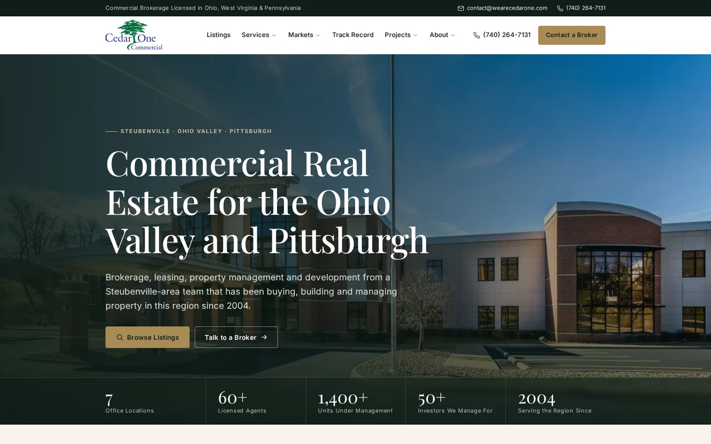 The new Cedar One Commercial website