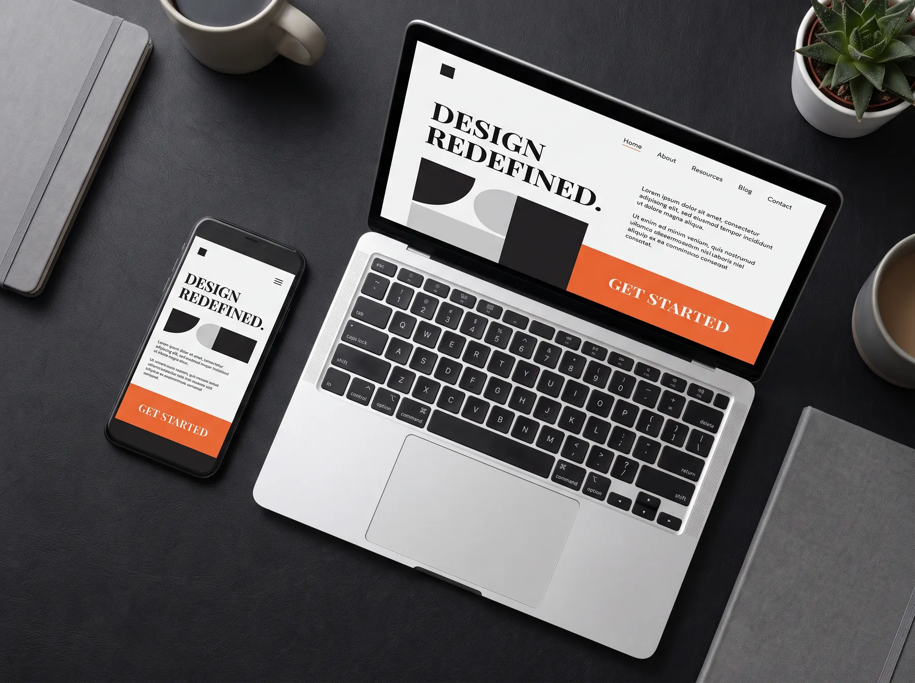 A modern MCG-built website on a laptop and phone