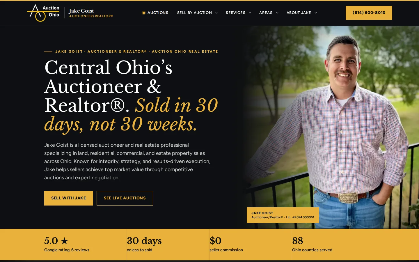 The Jake Goist website, built by MCG