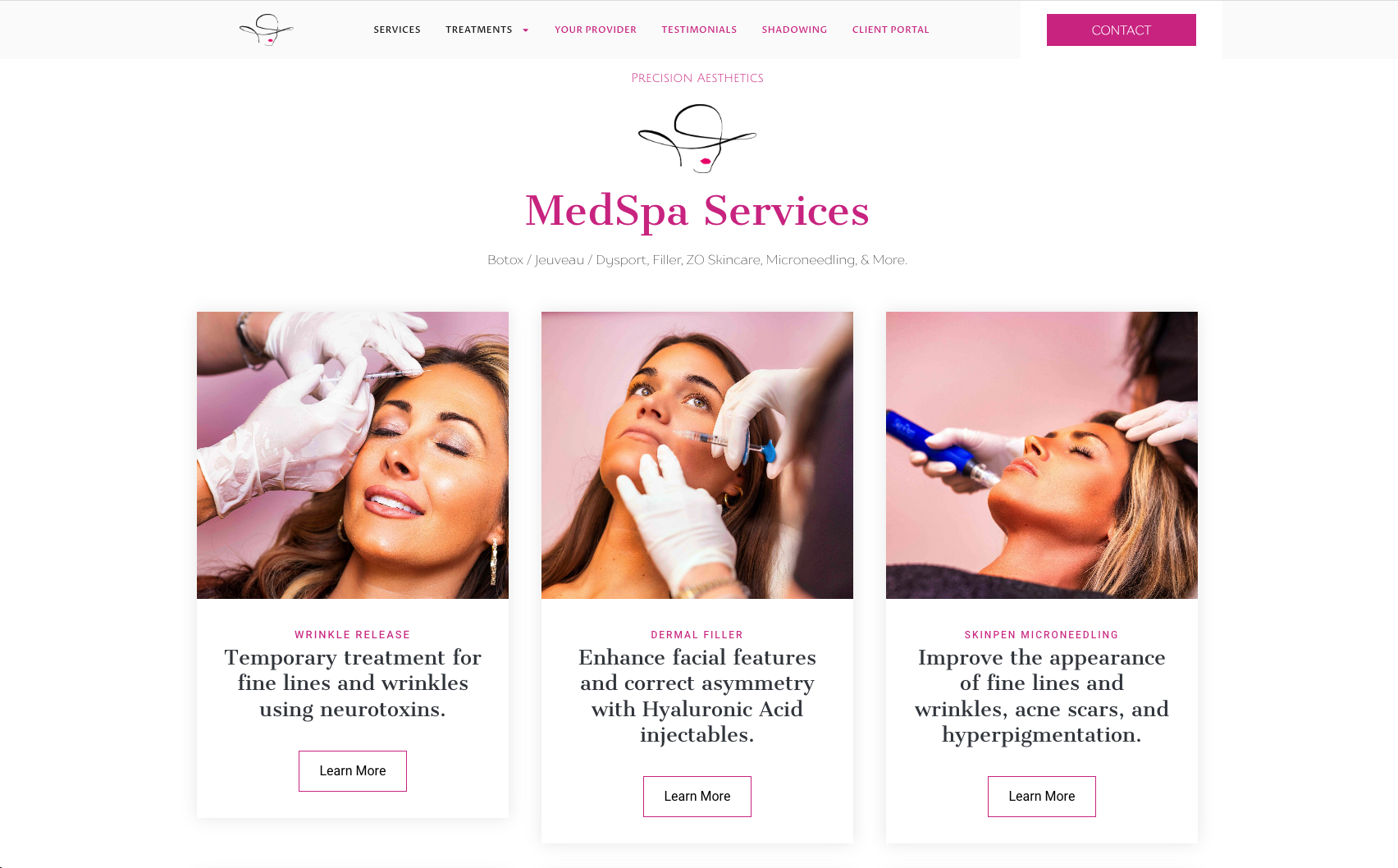 Ohio Valley Med Spa website preview