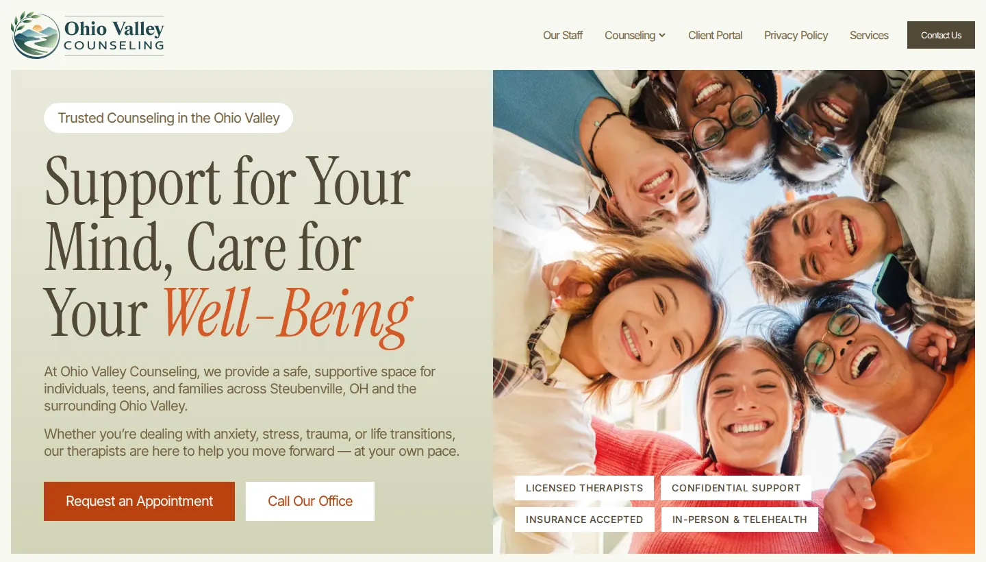 Ohio Valley Counseling website preview