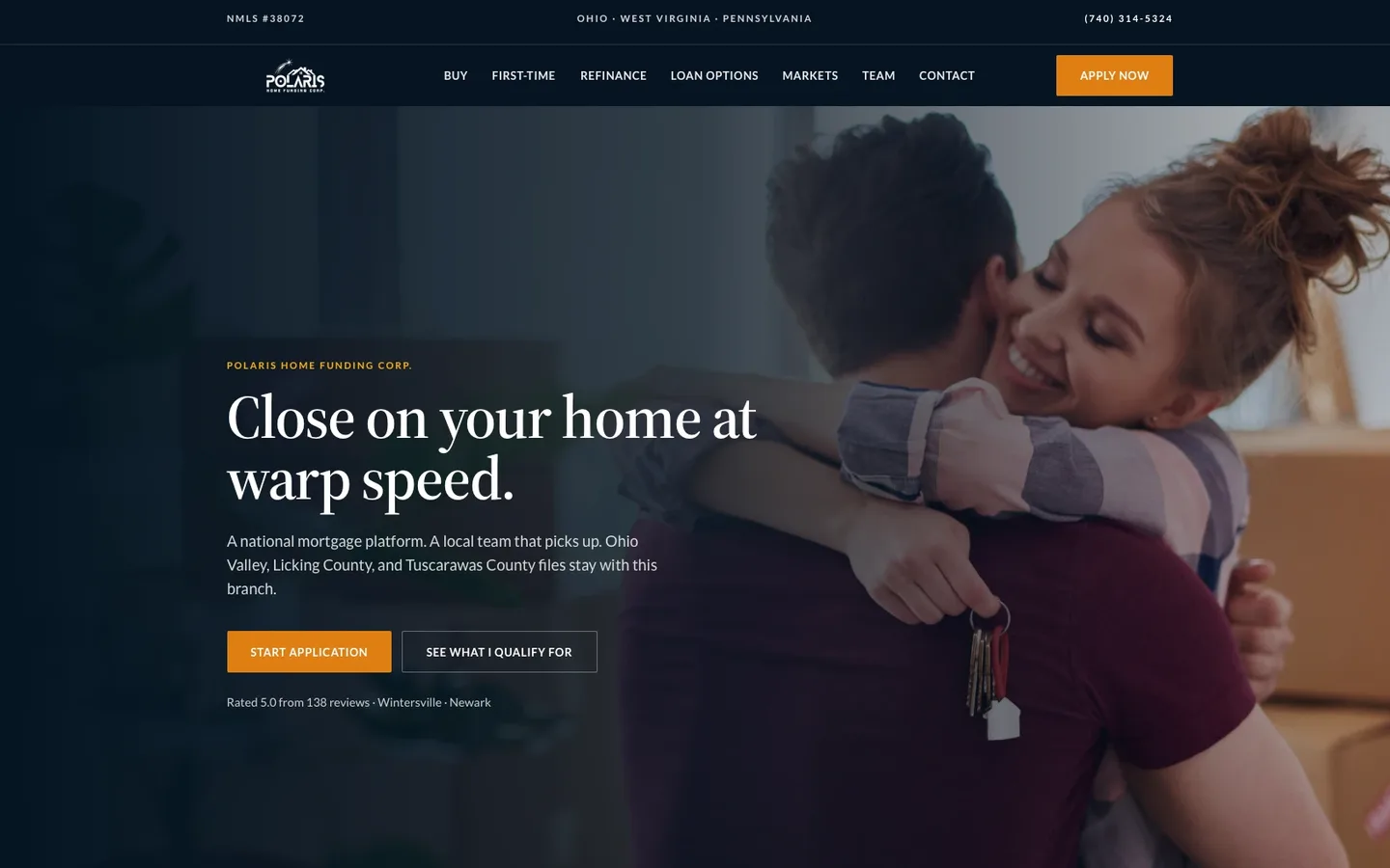 The new Polaris Home Funding Corp. website