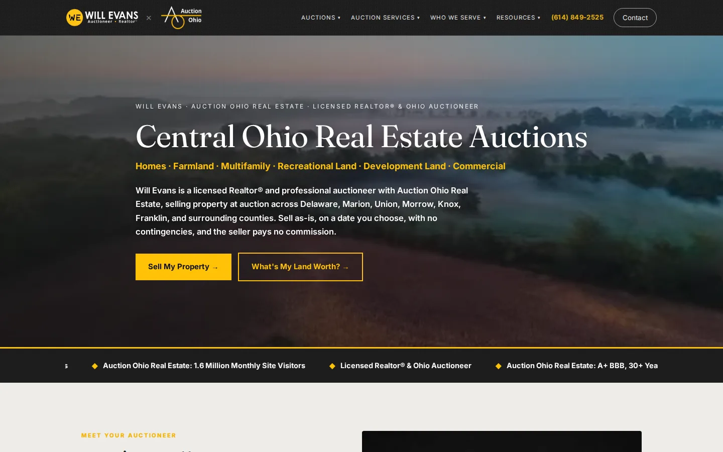 The Will Evans website, built by MCG