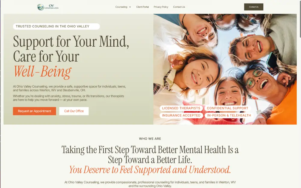 Ohio Valley Counseling website, built by MCG