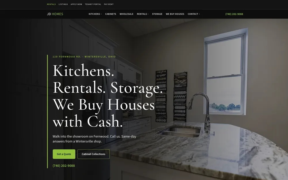 JD Homes website, built by MCG