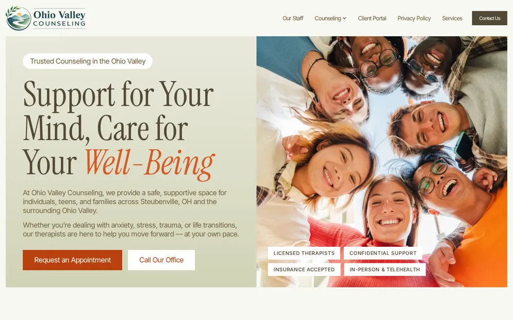 Ohio Valley Counseling website, built by MCG