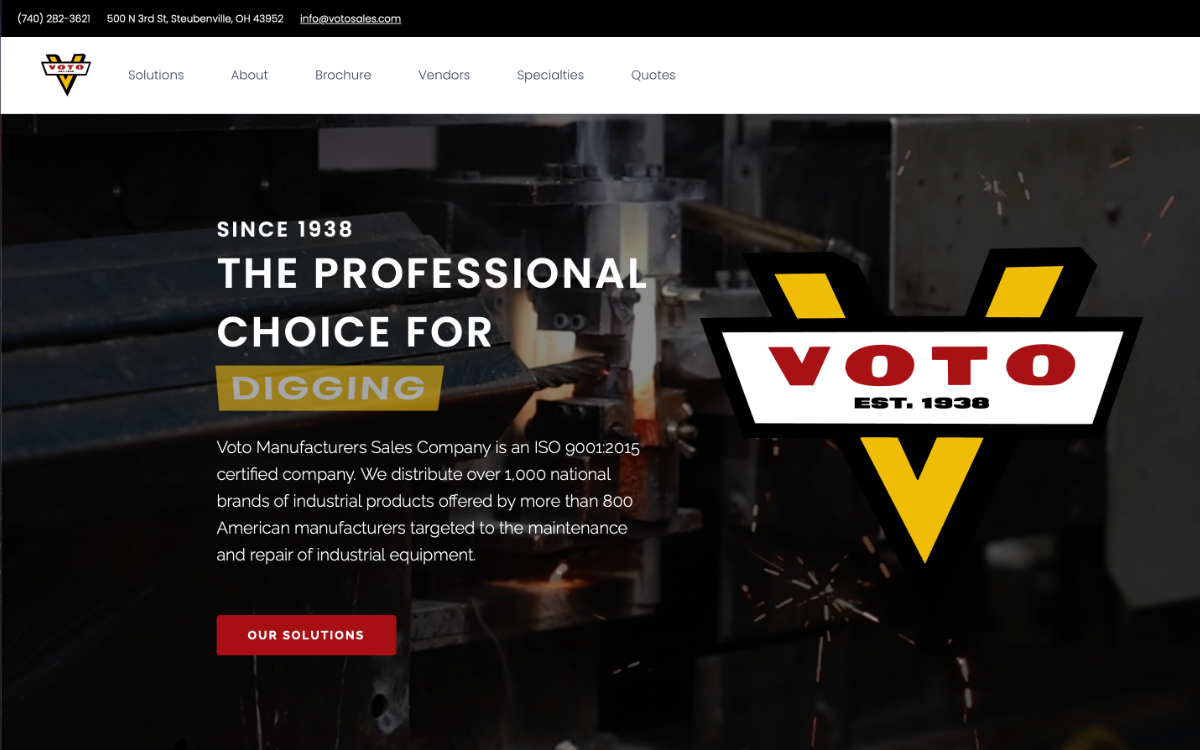Industrial & Manufacturing website design by MCG