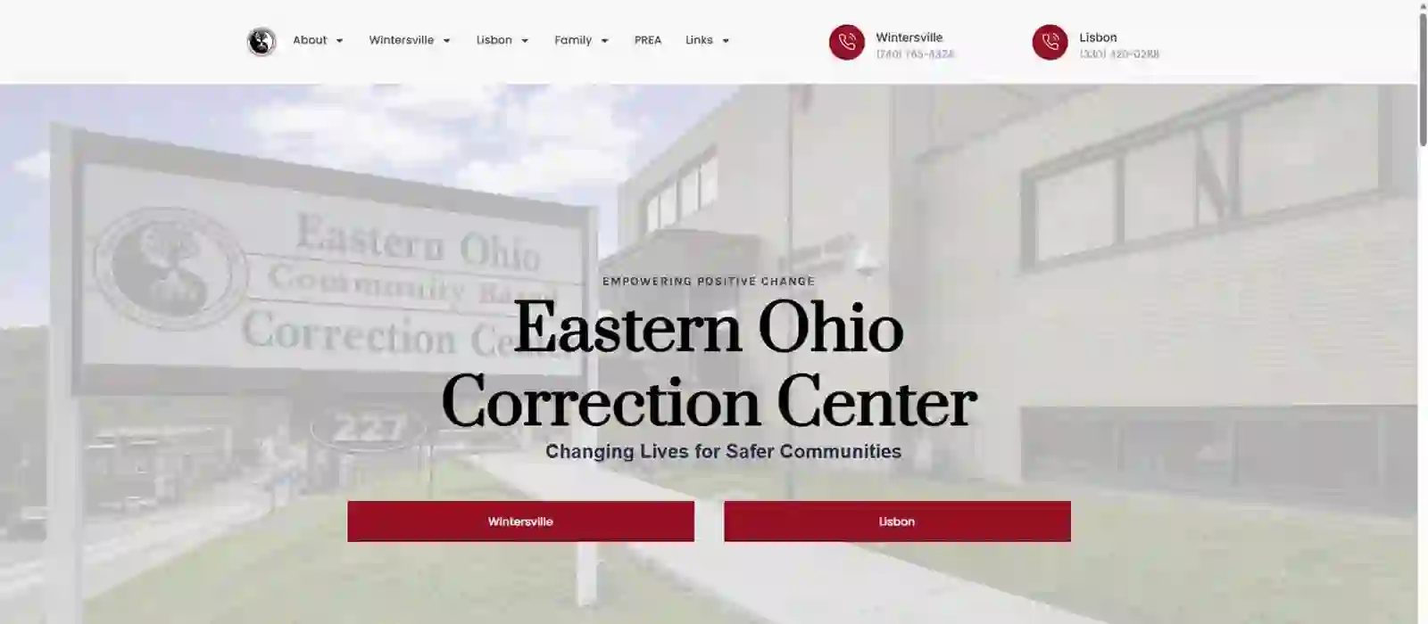 Eastern Ohio Correction Center website preview
