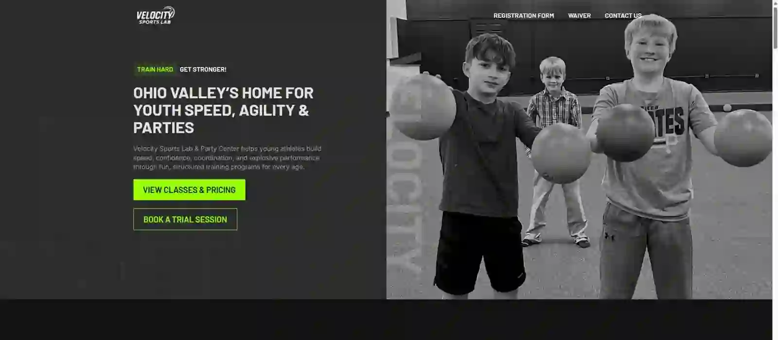 Velocity Sports Lab website preview